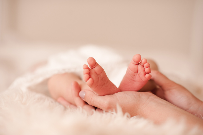 Baby feet closeup